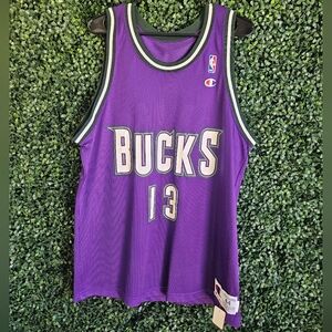 Mens Size 44 Champion Milwaukee Bucks Glenn Robinson #13 Basketball Jersey